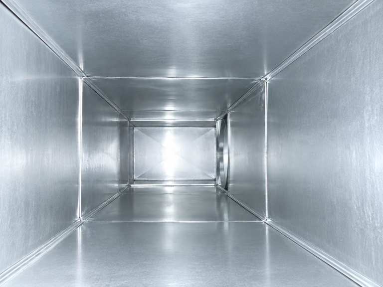 Flexible duct interior, clean, after service.
